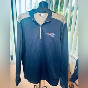 NFL Team Apparel Navy and Cream Quarter-Zip Pullover Size XL